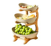 Corbeille à fruits à 3 niveaux, étagère à légumes, panier à pain, étagère en bois en PP pour fruits, Plateau de service, Corbeilles à fruits, Étagère de rangement pour légumes pour cuisines, maison