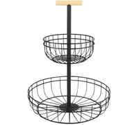Corbeille à fruits acier 2 étages Ø40 et 24cm h60cm