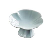 Corbeille à fruits, Ceramic Footed Fruit Bowl Holder Decorative for Kitchen Counter Dessert(Cyan blue)