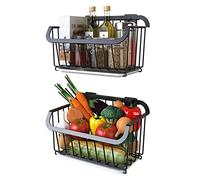 Corbeille à fruits, corbeille à fruits de comptoir, panier de rangement de fruits, corbeille à fruits de comptoir à 2 niveaux, for l'organisation des fruits et légumes, panier de rangement mural for f