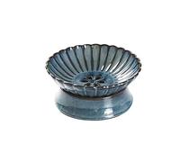 Corbeille à fruits cuisine Plateau de Drainage en céramique Vintage, salon, grand plateau fruits secs, collation, bleu blanc(Blue,Petit)