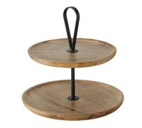 Corbeille à Fruits Décorative Bois et Métal 2 Étages