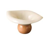 Corbeille à fruits, Decorative Pedestal Bowl Round Breads Plate Snacks Fruit Basket for(White Coffee)