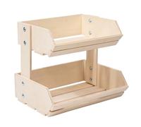 Corbeille à fruits en bois robuste avec double couche pour une organisation ordonnée des fruits et des collations dans n'importe quelle pièce