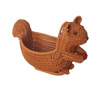 Corbeille à fruits en forme d'animal - Corbeille à pain imitation rotin pour décoration de maison - Écureuil - 28 x 15 x 22 cm