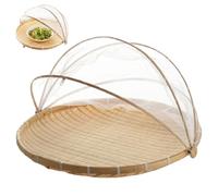 Corbeille à fruits en maille avec couvercle 12 pouces, corbeille à fruits en bambou avec couverture en gaze en maille, tente alimentaire d'extérieur pour légumes, , pain et stockage des alime