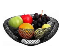Corbeille à fruits en métal noir - 24 cm - Corbeille à fruits décorative pour fruits, légumes et pain