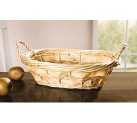 Corbeille à fruits en osier, copeaux de bois & paille de roseau, 38x31x12 cm, panier tressé, panier décoratif