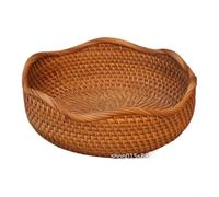 Corbeille à fruits en rotin tissé à la main avec bord doux ondulé pour le rangement du pain et l'organisation de petits articles dans les espaces résidentiels