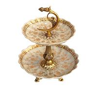 Corbeille à fruits et légumes de comptoir - Assiette à fruits - Assiette à fruits chinoise rétro faite à la main en céramique - Pour la maison, le salon, le restaurant, le bureau - Double couche