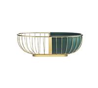 Corbeille à fruits et légumes de comptoir en métal - Assiette à fruits moderne creuse - Double panier d'art - Bol à fruits pour la maison, le salon, la cuisine, le rangement de fruits, restaurant