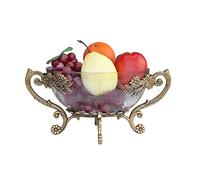Corbeille à fruits et légumes de comptoir - Style chinois rétro - Plateau à fruits en verre transparent - Décoration d'intérieur et de salon - Double poignée d'oreille - Plat à fruits - Bol à bonbons