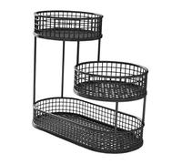 Corbeille à fruits, Fruit Basket Serving Bowl Multi Tier Party Countertop Stand Vegetables(Black)