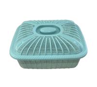 Corbeille à fruits, Fruit Basket with Lid Strainer Countertop Bread Vegetable Washing(Blue Large)