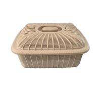 Corbeille à fruits, Fruit Basket with Lid Strainer Countertop Bread Vegetable Washing(Khaki Medium)