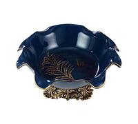 Corbeille à fruits haut de gamme - Assiette à fruits en céramique de luxe avec socle - Plateau à en-cas exquis - Présentoir de fruits secs pour décoration de festival dans le salon - Bleu