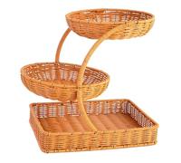 Corbeille à fruits, Imitation Rattan 3 Tier Fruit Storage Basket for Living Room
