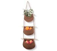 Corbeille à fruits murale à 3 niveaux avec paniers tissés