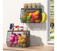 Corbeille à Fruits Murale Empilable avec Couvercle Bois Vendos85