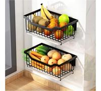 Corbeille à fruits murale en acier inoxydable élégante pour cuisine et salle de bain, solution de rangement robuste pour économiser de l'espace et vivre sans encombrement