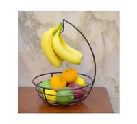 Corbeille à fruits, Panier à fruits élégant et élégant for comptoir de cuisine, bol à fruits en fil de fer avec support for bananes, support à fruits, rangement for comptoir, support for bananes, prat