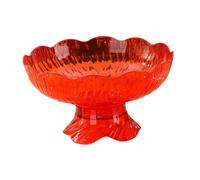 Corbeille à fruits, Pedestal Fruit Bowl Draining Design, Multipurpose, Desktop Decoration Snack Storage(Red)