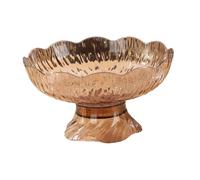 Corbeille à fruits, Pedestal Fruit Bowl Draining Design, Multipurpose, Desktop Decoration Snack Storage(Coffee Color)