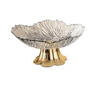 Corbeille à fruits, Pedestal Fruit Bowl Snack Storage Holder, Tabletop Decor, Modern(Transparent White)