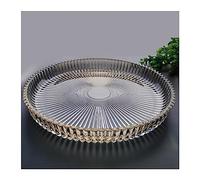 Corbeille à Fruits Plateau à fruits en verre cristal créatif, plateau rond, grand plateau à thé, ensemble de maison, salon léger, plateau à fruits de Style de luxe Bol à fruits Corbeille (Size : E)