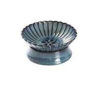 Corbeille à Fruits Plateau de Drainage en céramique Vintage, salon, grand plateau de fruits secs, plateau de collation, plateau de fruits bleu blanc Bol à fruits Corbeille (Size : Blue_Large)