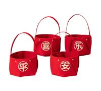 Corbeille à fruits portative - Boîte à bonbons non tissée rouge - Décoration de table portable simple et polyvalente - Fournitures de fête pour festival de printemps