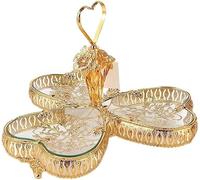 Corbeille à fruits, Porte-fruits， Bols à fruits Grande assiette à fruits européenne en forme de cœur Assiette à collation aux fruits secs Ktv Salon Hôtel Assiette à fruits/Or/40 * 40 * 33Cm