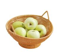 Corbeille à fruits tressée - Panier de rangement en fibre naturelle pour fruits, légumes et autres | Panier de style campagnard, cuisine polyvalente, garde-manger ou centre de table