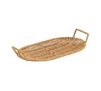 Corbeille à fruits, Woven Fruit Bowl, Imitation Rattan Food Serving Tray Storage Reusable(27cmx17.5cmx6cm)