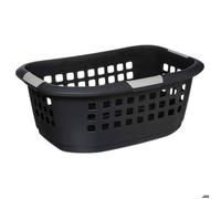 5five Corbeille à linge Hugger 51 L – trous d'aération, légère, poignées ergonomiques – Gris