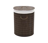 vidaXL Panier à linge ovale Bambou Pliable 242728 Marron foncé