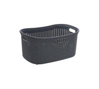 Corbeille à linge effet rotin 40L Gris Foncé Polypropylène