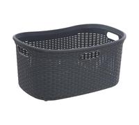 Corbeille à Linge Effet Rotin "Raga" 40L Gris Foncé