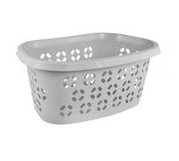 keeeper Panier à Linge avec Support pour Hanche, Design Ajouré, 30,5 L, Anton, Nordic Grey