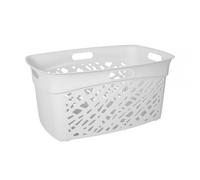 Corbeille à linge en plastique design 45 litres - Blanc