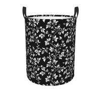 Corbeille A Linge Imprimé Rétro De Feuilles Blanches Coffre À Linge 40X50Cm | Panier a Linge Grande avec Poignées Boîtes à Linge pour Vêtements Buanderie Salle de Bain