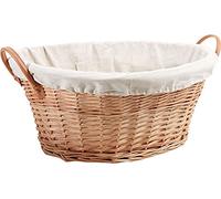 Corbeille à linge ovale en osier clair