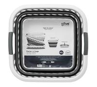 Corbeille à linge pliable 40L gris et blanc - 5 five simply smart