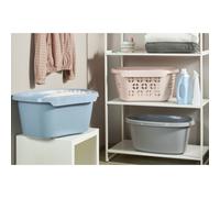 keeeper Panier à linge Tilda – avec support pour hanche – 30,5 l – Nordic Blue