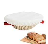 Corbeille à ovale de 25,4 cm en corde de coton pour levain | Fournitures de fabrication de à double poignée, ensemble complet de boulanger avec doublure et couvercle pour artisanal et