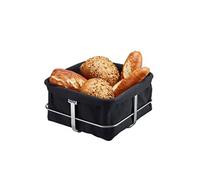 Corbeille à pain Brunch carrée noire - - Noir - Inox