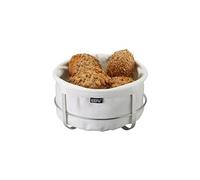 Corbeille à pain Brunch ronde blanche - - Blanc - Inox