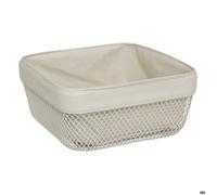 Corbeille à pain ""Mayaj"" en métal et coton beige 25,5x25,5cm - 5 five simply smart