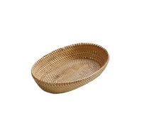 Corbeille à Pain Ovale, Corbeille a Fruit Osier, Panier de Table en Rotin, Grand Paniers de Rangement Décoratifs, Panier de Service en Rotin, Support de Rangement pour Cookies, Pain, Fruits