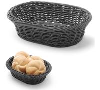 Hendi Corbeille à pain et à fruits ovale – polypropylène noir – 250×190×65 mm